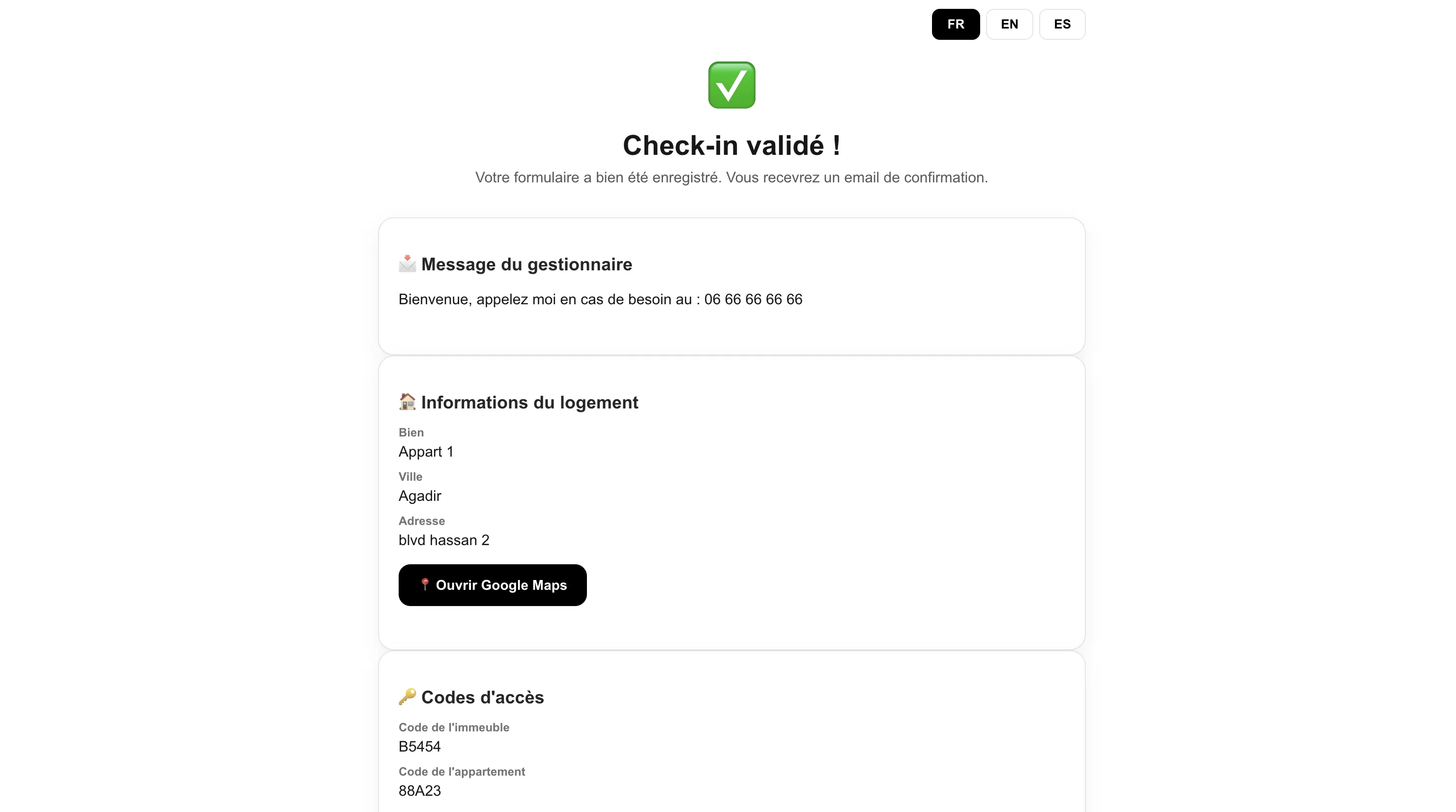 Infos logement envoyees
