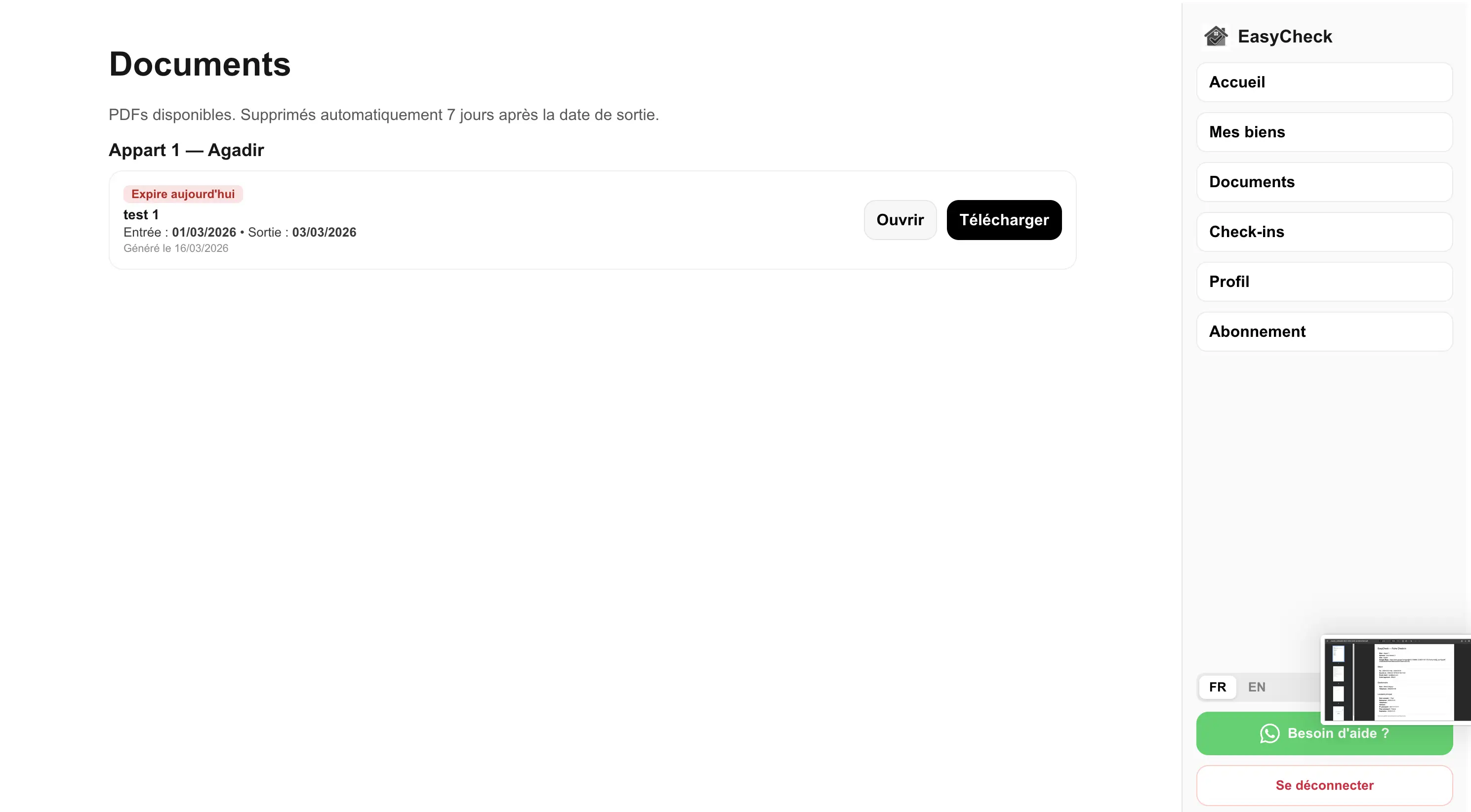 Documents disponibles